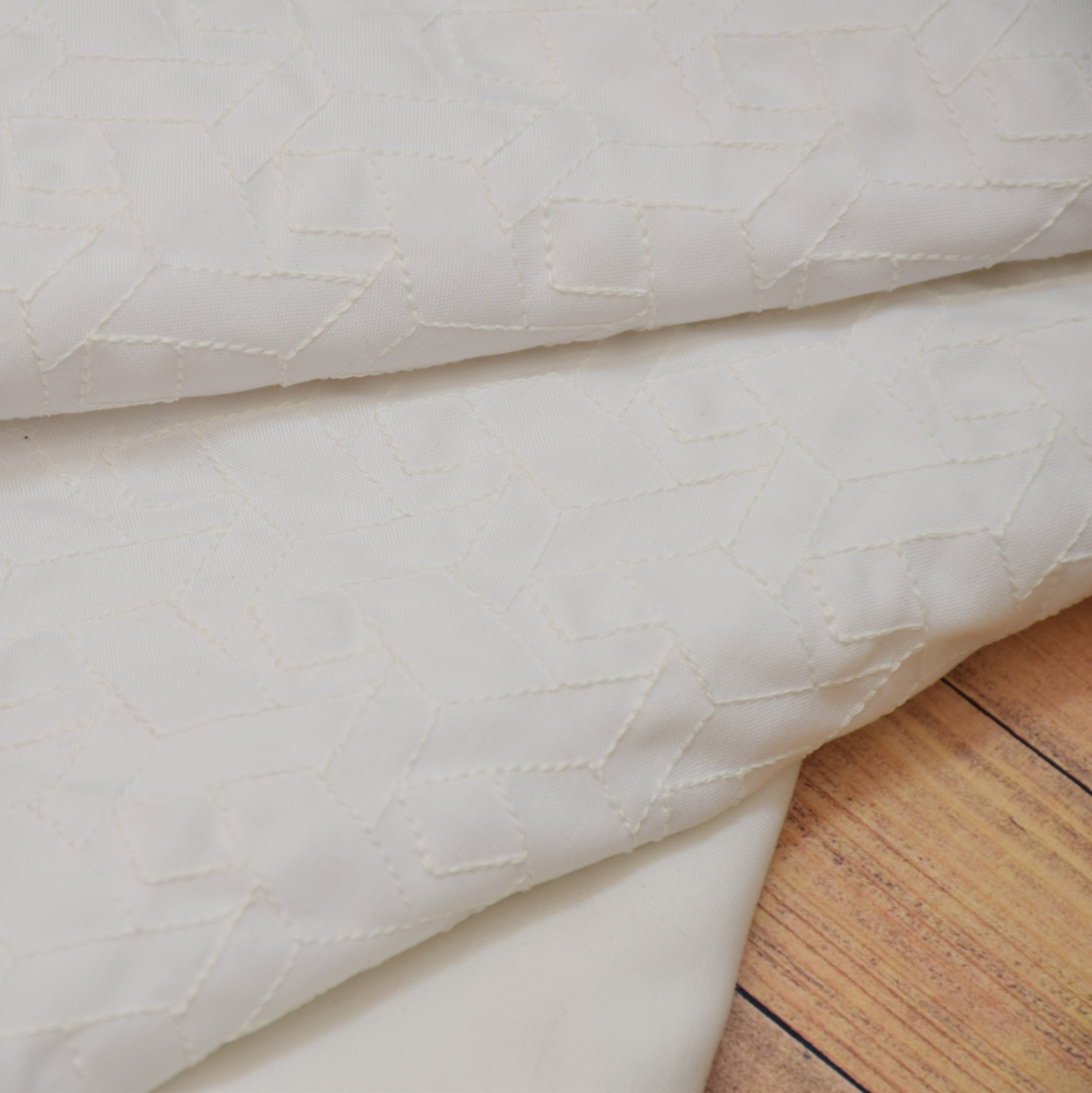 Gents Unstitched wash n wear Embroidery Suit (nova crown)14 off white