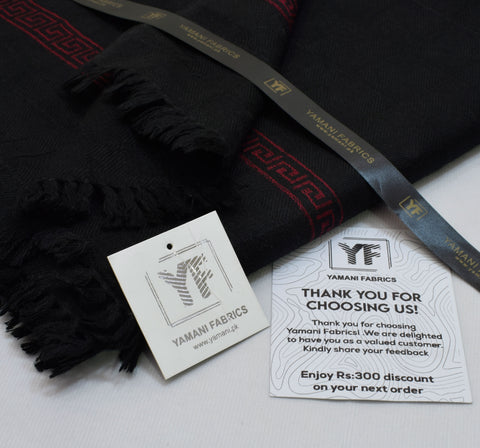 Check design special wool Shawl for Gents black