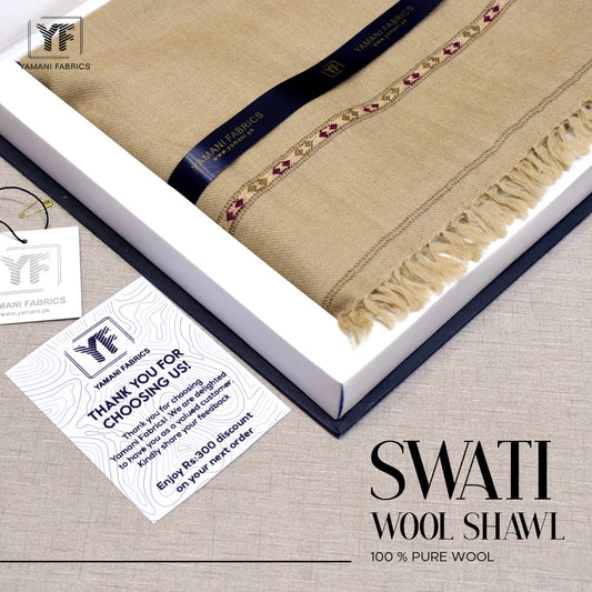 swati 100% pure wool shawl for men |skin