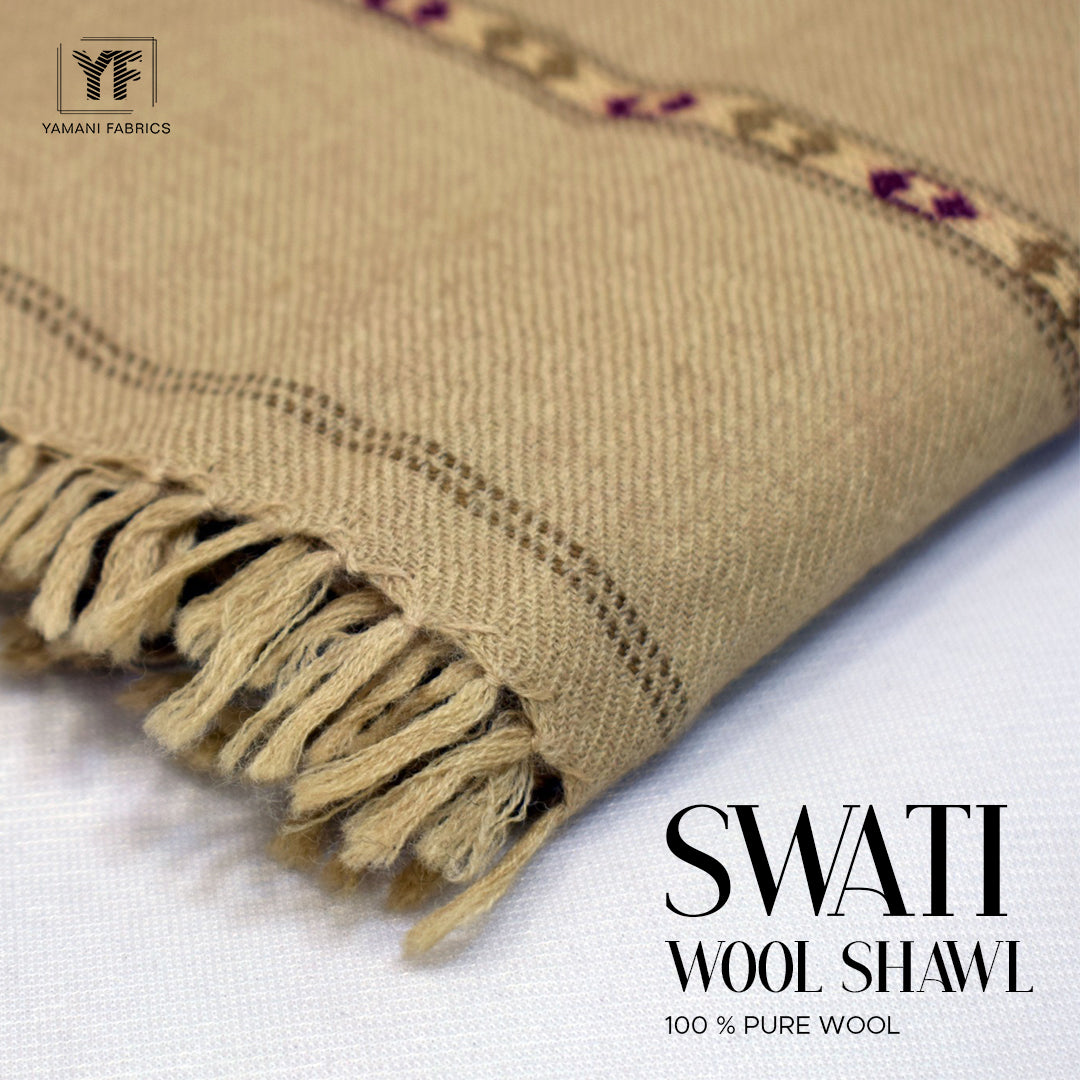 swati 100% pure wool shawl for men |skin