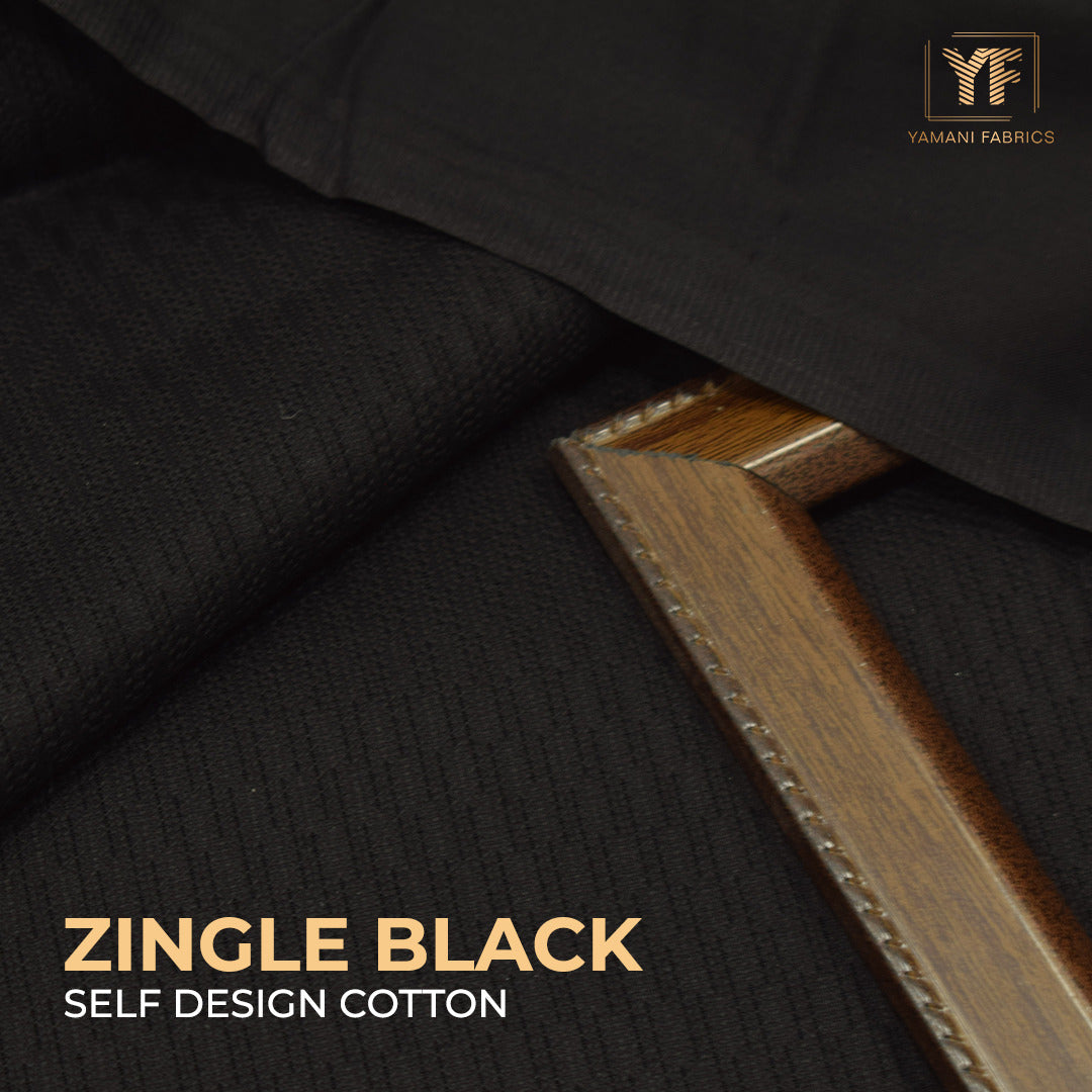 Zingle black self design cotton