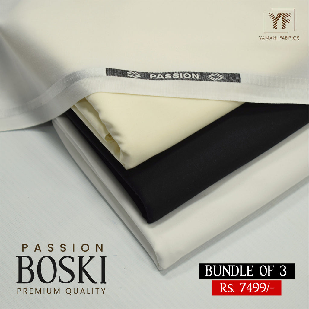 Bundle of 3 suits Passion boski unstitched fabric for men Yamani fabrics