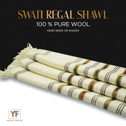 Regal swati shawl pure wool for men |cream