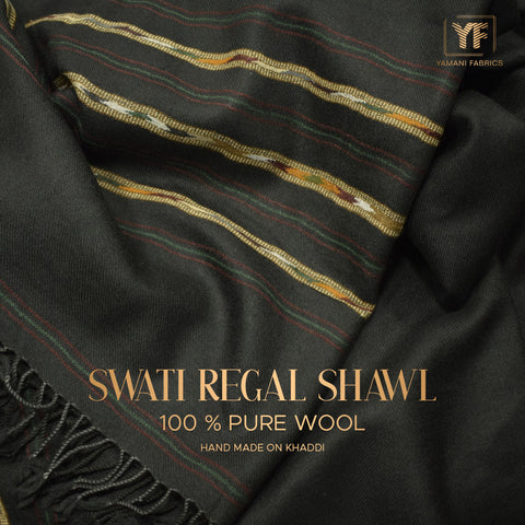 Regal swati shawl pure wool for men |black