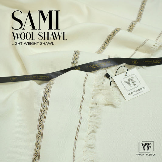 SAMI wool Shawl for Gents cream (YF shawl-1)