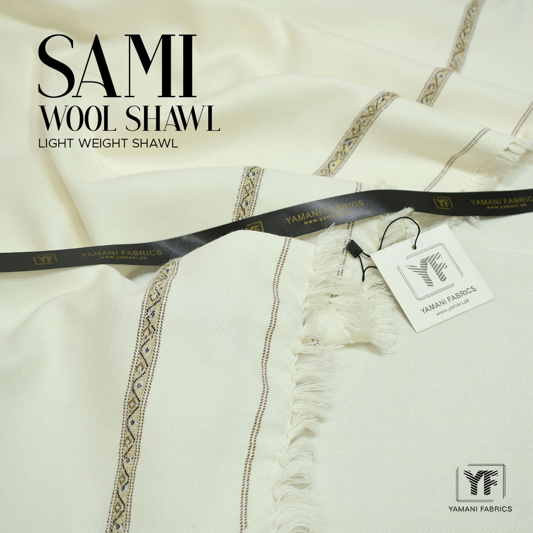 SAMI wool Shawl for Gents off white (YF shawl-4)