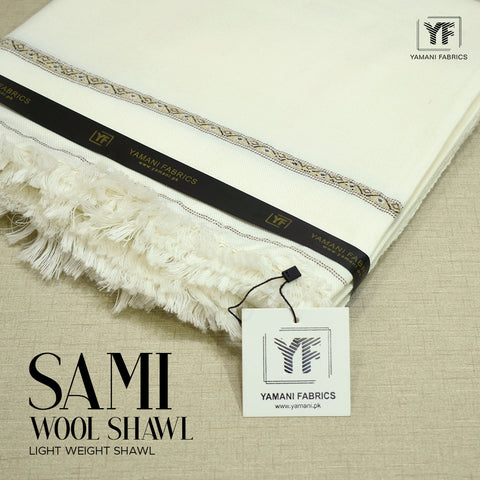 SAMI wool Shawl for Gents off white (YF shawl-4)