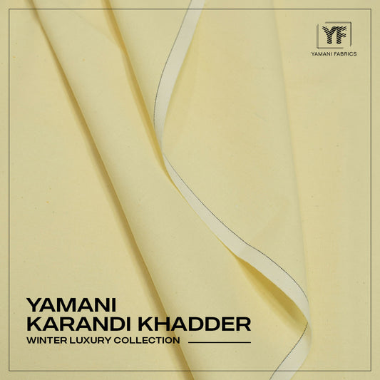 Yamani Karandi 02 Fabric Gents Unstitched Khaddar Suit |cream
