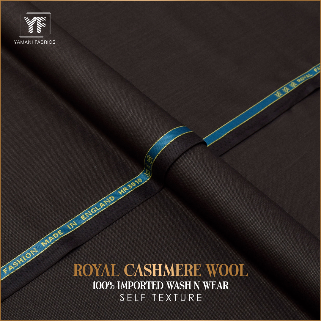 royal cashmere wool wash n wear 100%imported for men|dark brown