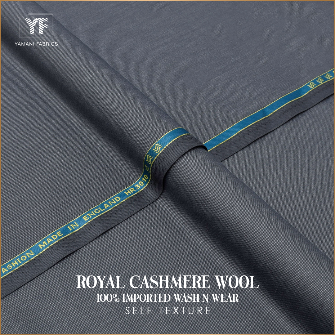 royal cashmere wool wash n wear 100%imported for men| silver grey