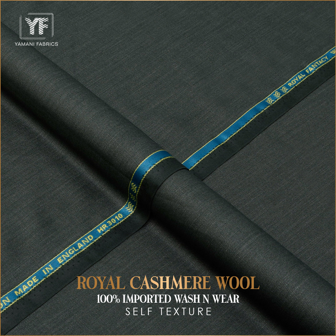 royal cashmere wool wash n wear 100%imported for men| green