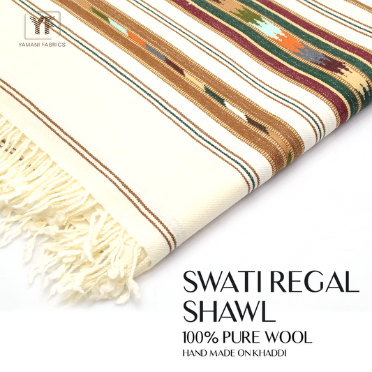 Regal swati shawl pure wool for men |cream 2nd