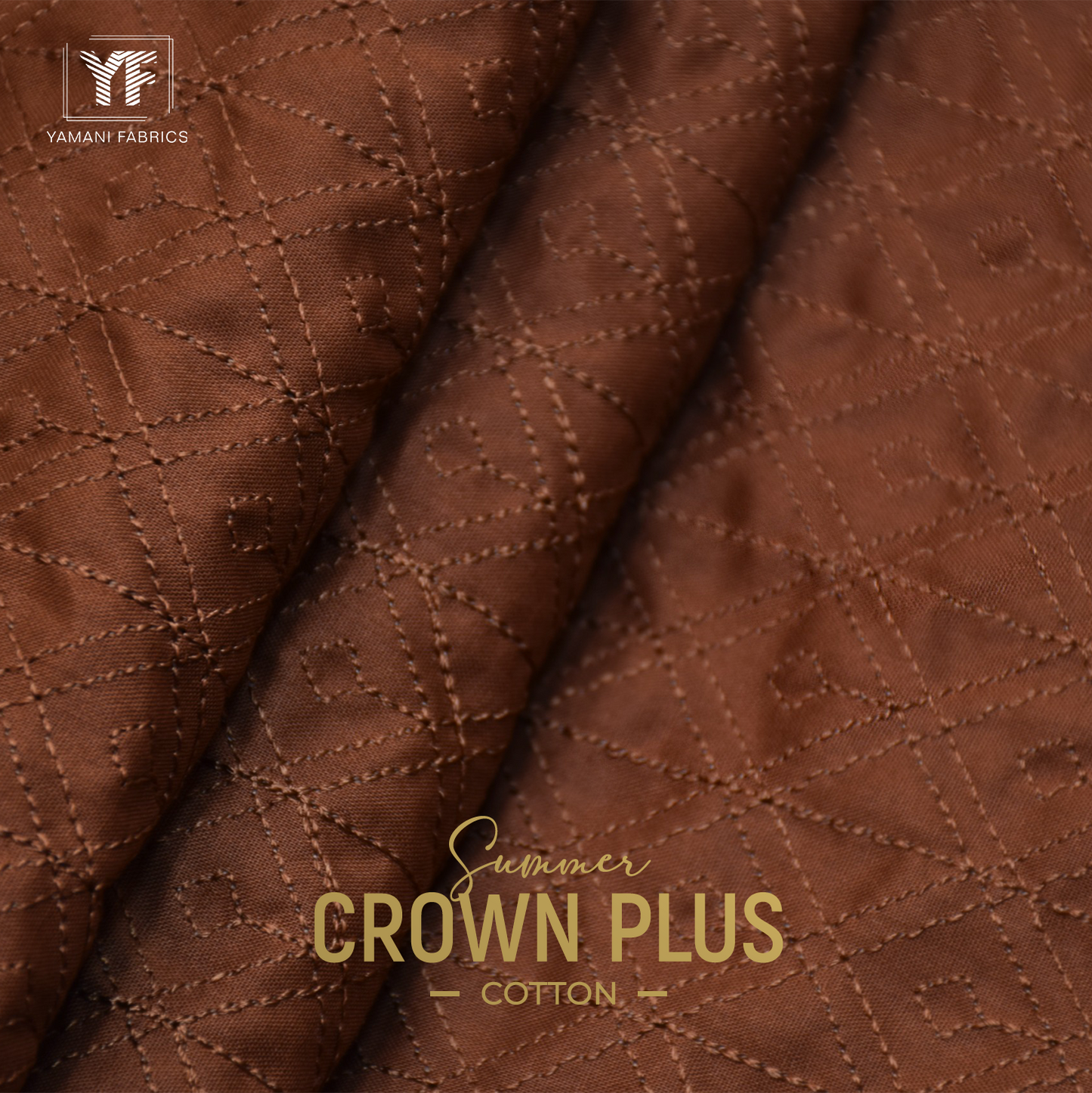 Gents Unstitched Cotton Embroidery Suit (summer Crown Plus 02) rust brown