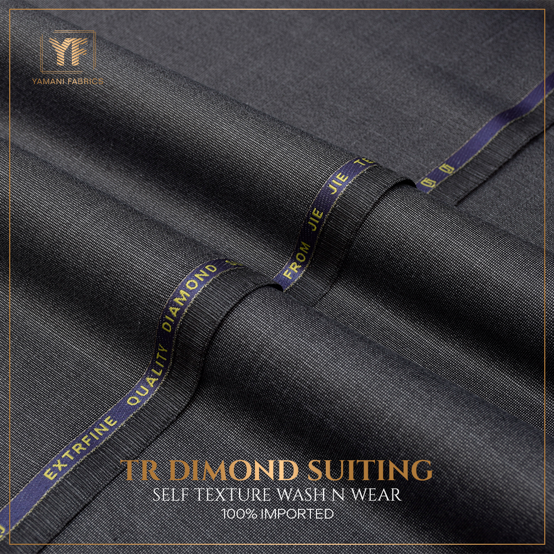 Gents Imported Wash n Wear Fabric self texture (TR DIAMOND  - silver)