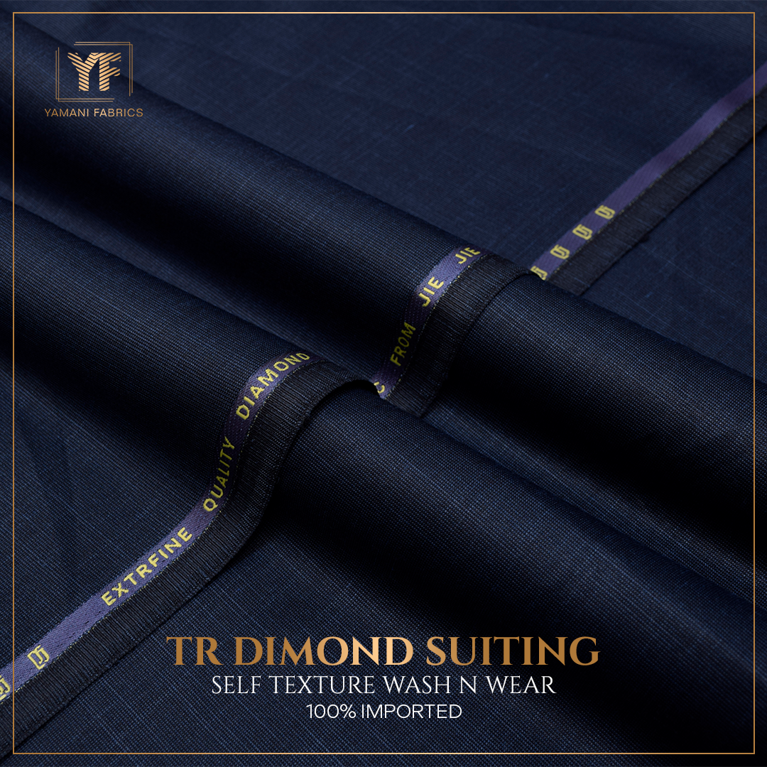 Gents Imported Wash n Wear Fabric self texture (TR DIAMOND  - NAVY BLUE)