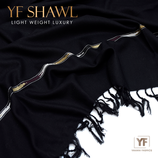 LUXURY SOFT YF acry SHAWL FOR MEN|BLACK