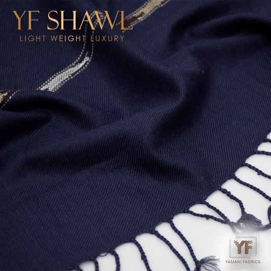 LUXURY SOFT YF acry SHAWL FOR MEN|navy blue