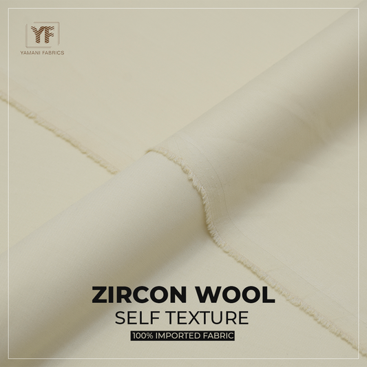 Zircon wool wash n wear self texture for men| light cream