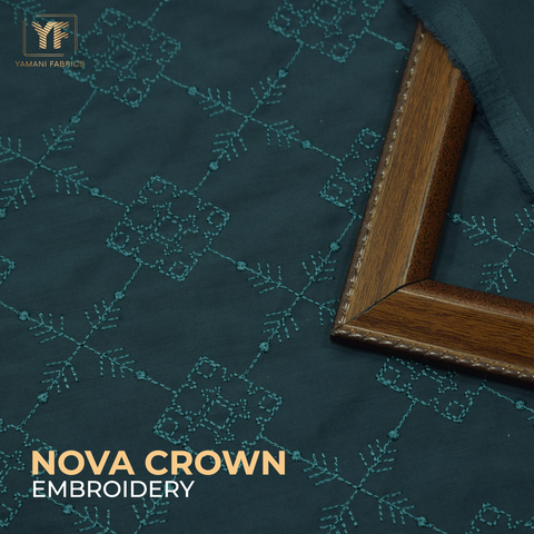 Gents Unstitched wash n wear Embroidery Suit (nova crown)zinc(teal) 03