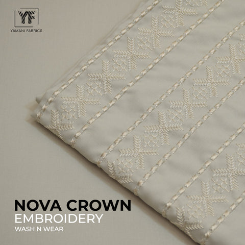 Gents Unstitched wash n wear Embroidery Suit (nova crown)11 grey