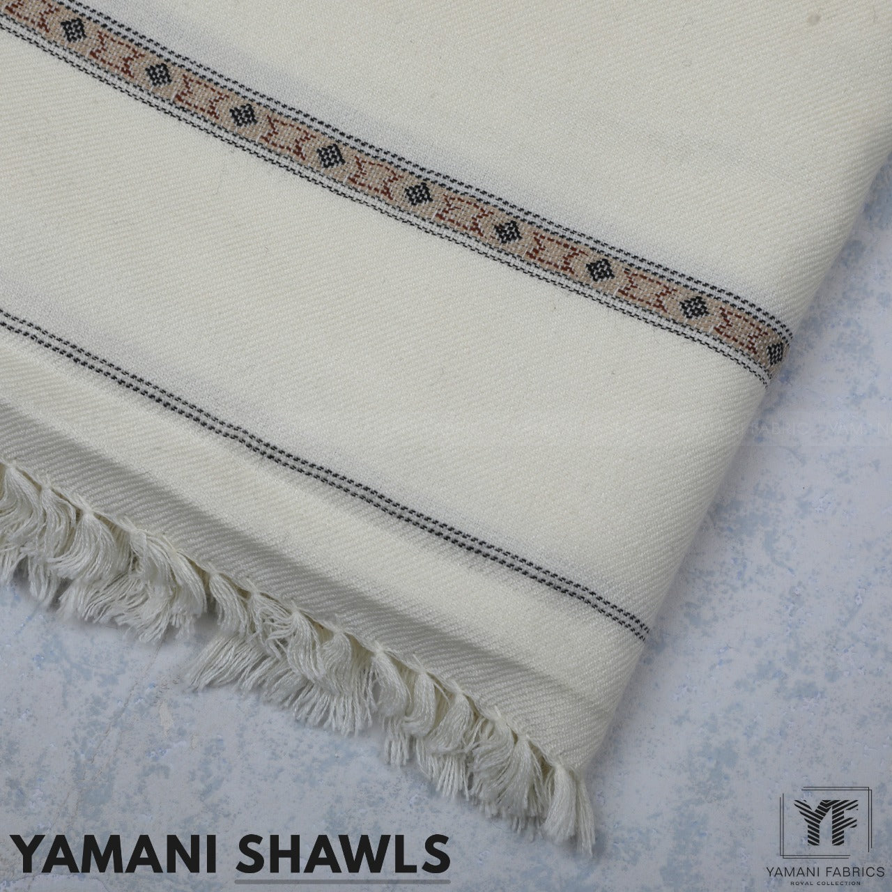 Mens Winter Shawls Cream Color (YF Shawl 01) 002