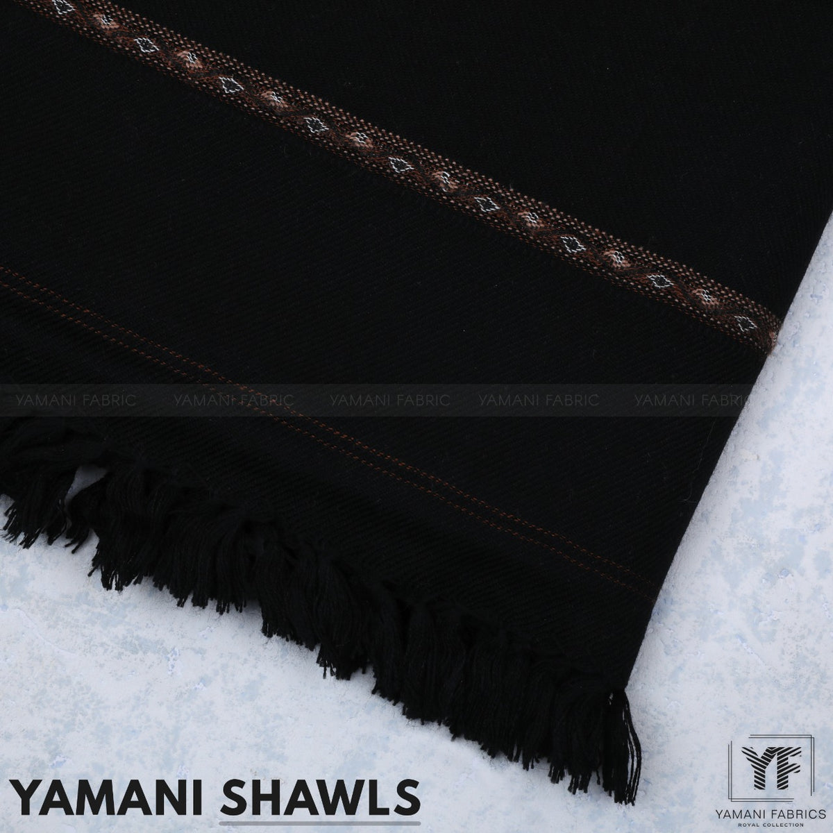 Mens Winter Shawls Black Color (YF Shawl 02)  001