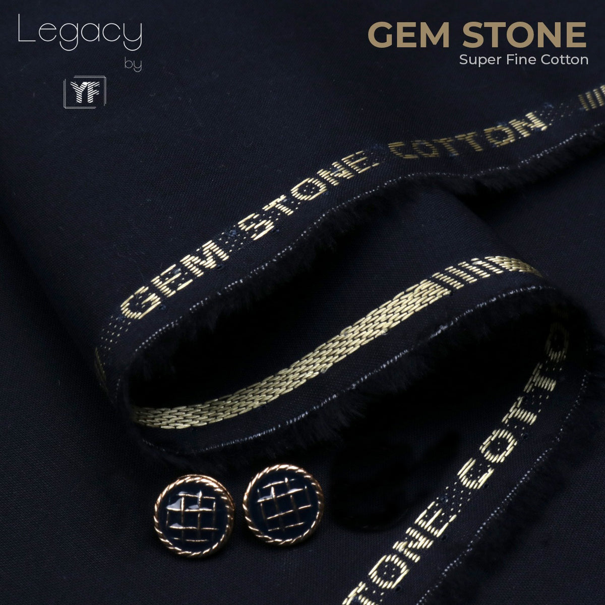 Gemstone 03 Unstitched Cotton Men suit (Navy Blue)
