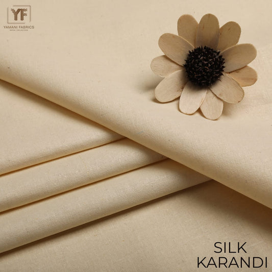 Silk Karandi 01 Unstitched Fabric Gents (Cream) 001