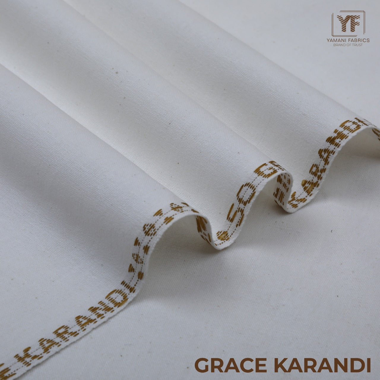 Grace Karandi 01 Fabric Gents Unstitched Khaddar Suit White 001