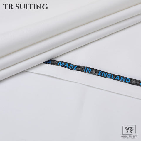 Mens Imported Wash n Wear Fabric suit (TR SUITING 11 - Off White)