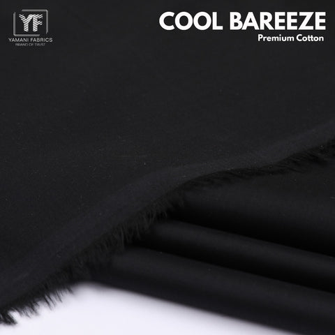 Unstitched Mens Cotton Fabric (Cool Breeze 01 Black)