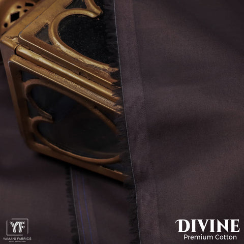 Divine 02 Mens Unstitched Pure Cotton Suits (chocolate brown)